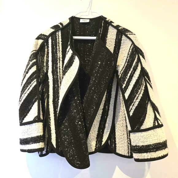 Akris Punto Jackets & Blazers - Akris Punto Cotton Striped "cape" Jacket Size 4